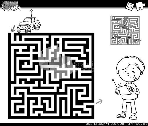 Image of maze or labyrinth coloring page