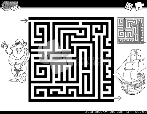 Image of maze or labyrinth coloring page