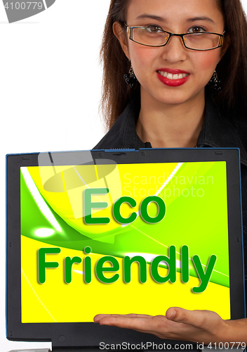 Image of Eco Friendly Computer Message As Symbol For Recycling