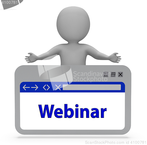 Image of Webinar Webpage Represents Coaching Training 3d Rendering