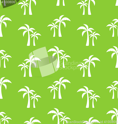 Image of Seamless Pattern with Tropical Palm Trees