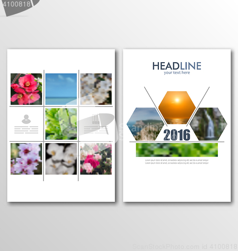 Image of Business Brochures, Blur Backgrounds with Infographic Elements