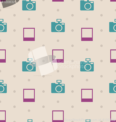 Image of  Retro Seamless Texture with Snapshots and Cameras, Vintage Patt