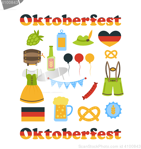 Image of Oktoberfest Colorful Symbols Isolated