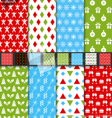 Image of Set Seamless Textures for Winter Holidays
