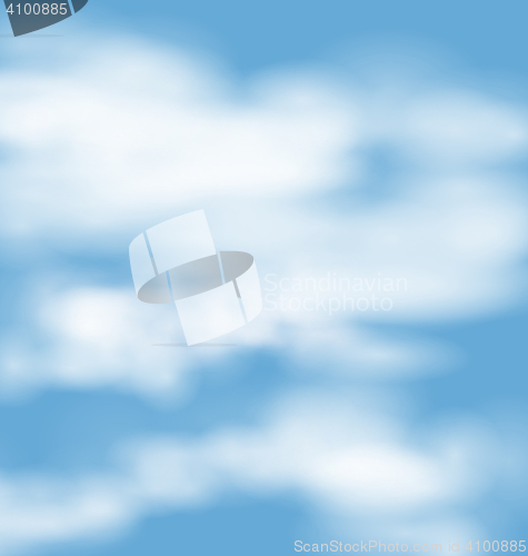 Image of Landscape atmosphere fluffy white clouds blue sky nature backgro