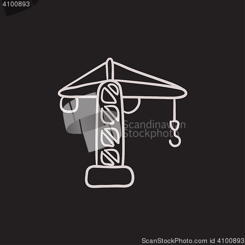 Image of Construction crane sketch icon.