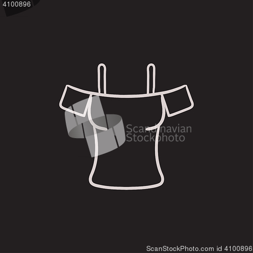 Image of Female shirt sketch icon.