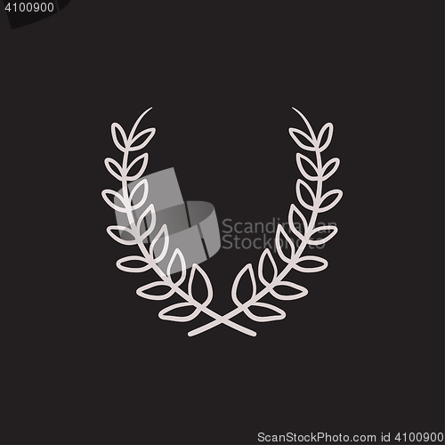 Image of Laurel wreath sketch icon.