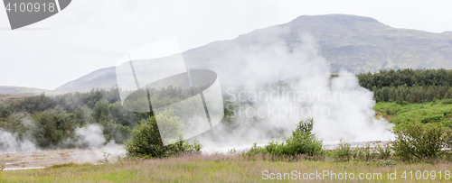 Image of Geothermally active valley of Haukadalur