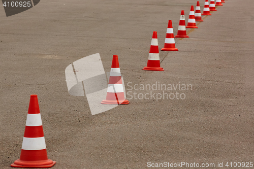 Image of orange cones set up to direct traffic