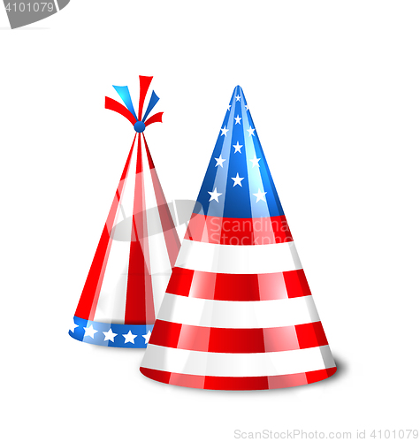 Image of Party Hats with Flag of the United States of America