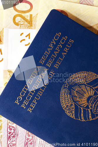 Image of Belarusian passport and money