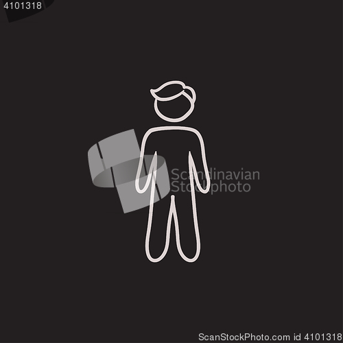 Image of Businessman standing sketch icon.