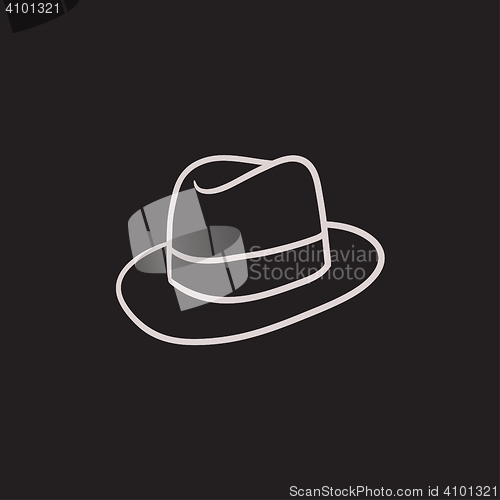 Image of Fedora hat sketch icon.