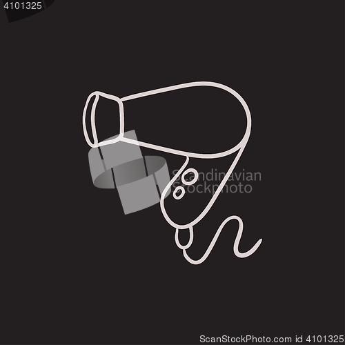 Image of Hair dryer sketch icon.