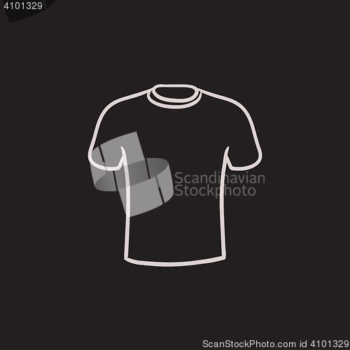 Image of Male t-shirt sketch icon.