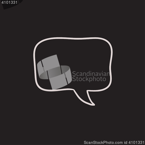 Image of Empty speech square sketch icon.