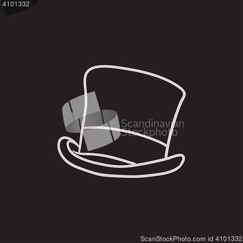 Image of Top hat sketch icon.