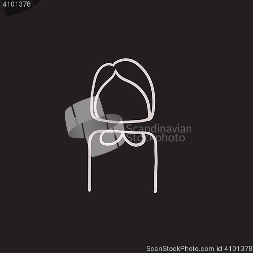 Image of Business woman sketch icon.