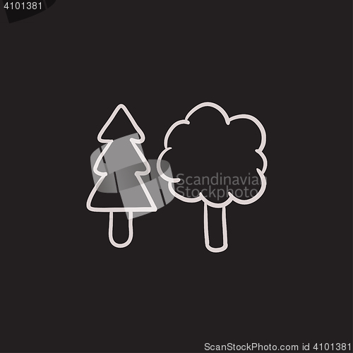 Image of Trees sketch icon.