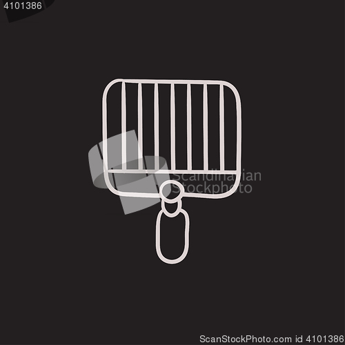 Image of Empty barbecue grill grate sketch icon.