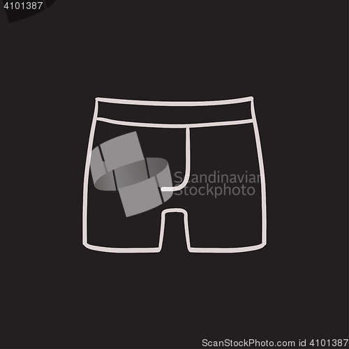 Image of Male underpants sketch icon.