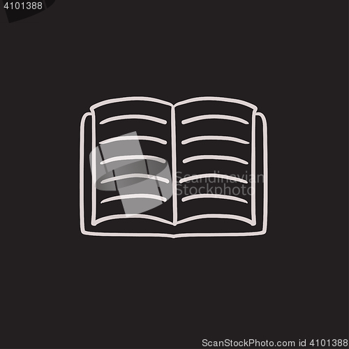 Image of Open book sketch icon.