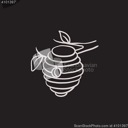 Image of Bee hive sketch icon.