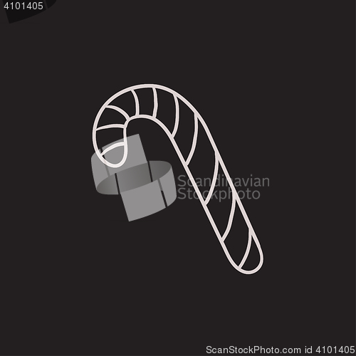 Image of Candy cane sketch icon.
