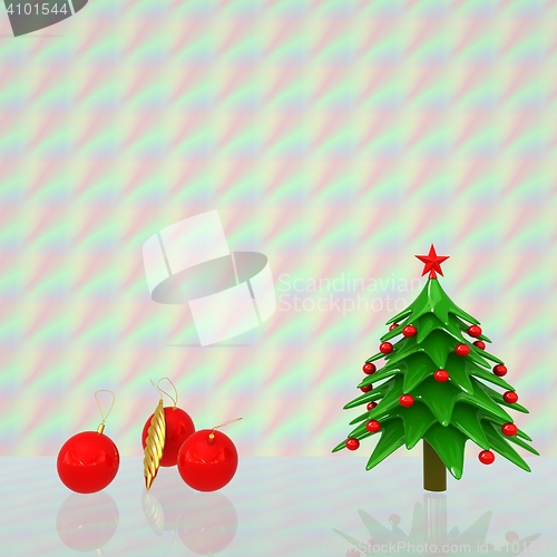 Image of Christmas tree. 3d illustration