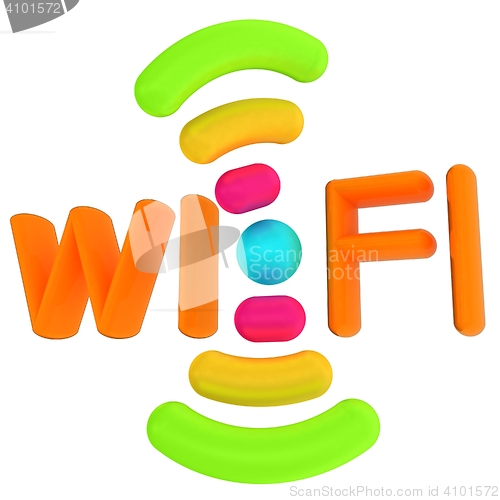 Image of color wifi icon. 3d illustration