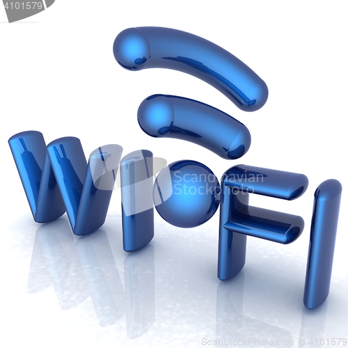 Image of WiFi symbol. 3d illustration