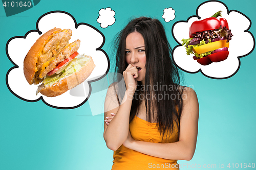 Image of The collage about health, diet and food concept