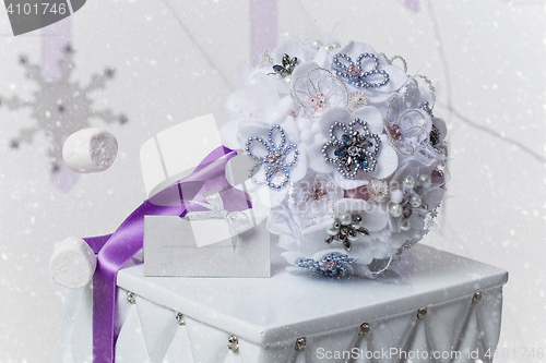 Image of Beautiful purple bridal bouquet