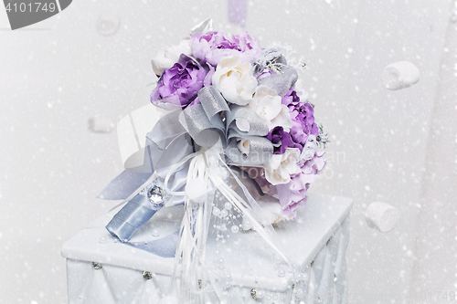 Image of Beautiful purple bridal bouquet