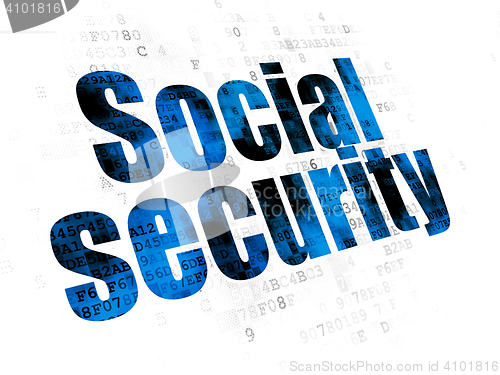 Image of Privacy concept: Social Security on Digital background