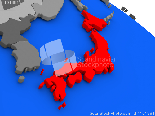 Image of Japan in red