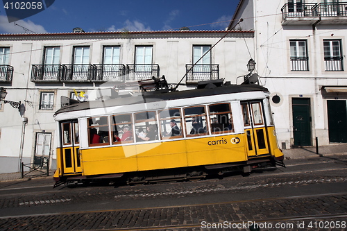 Image of EUROPE PORTUGAL LISBON TRANSPORT FUNICULAR TRAIN