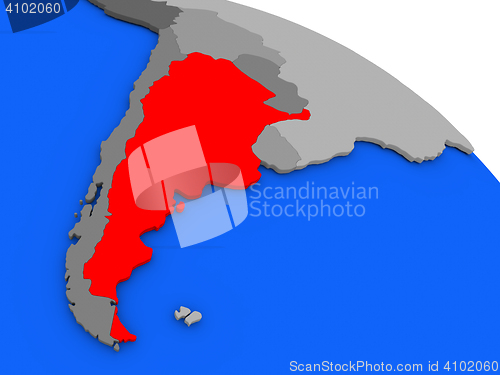 Image of Argentina in red