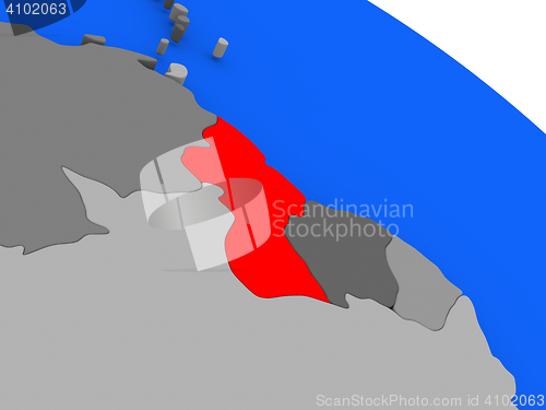 Image of Guyana in red