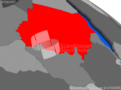 Image of Sudan in red