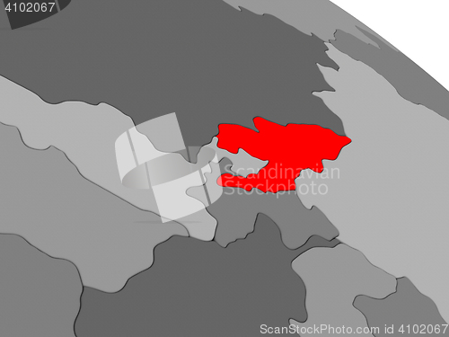 Image of Kyrgyzstan in red