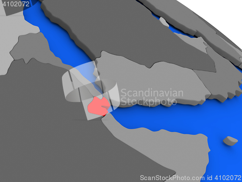 Image of Djibouti in red