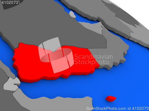 Image of Yemen in red