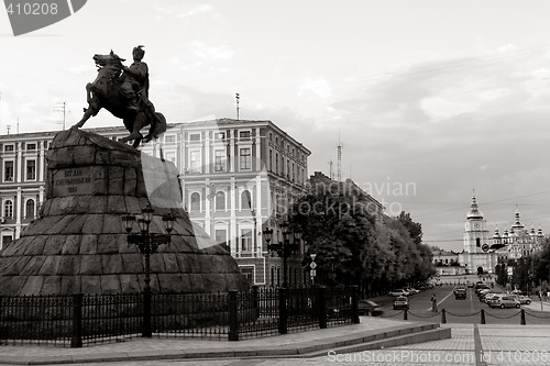 Image of Kiev cityscape in sepia