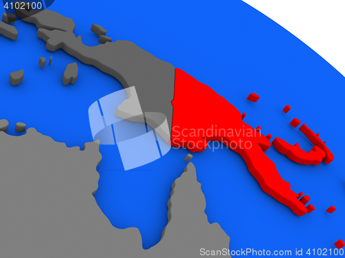 Image of Papua New Guinea in red