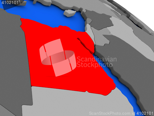 Image of Egypt in red