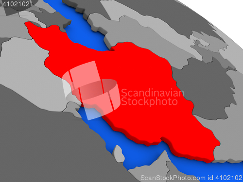 Image of Iran in red