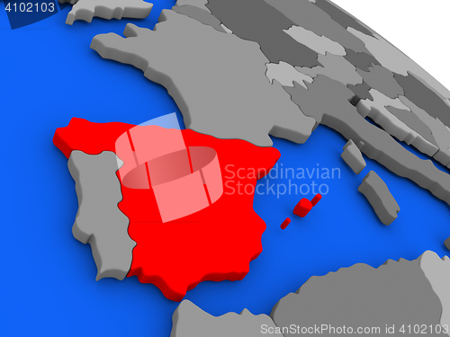 Image of Spain in red